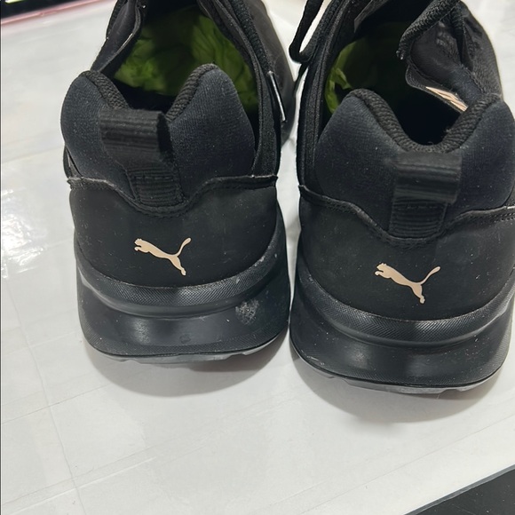 Puma Black Sneakers with Gold Logo women’s size 10 GUC - Picture 6 of 14